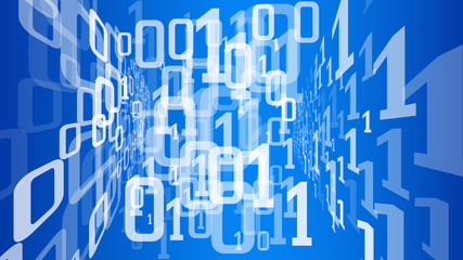 Binary code numbers backdrop, machine learning ai software vector conception