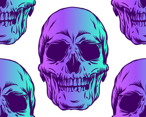Vector graphic illustration of skull seamless background