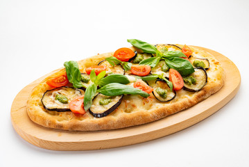vegan pizza with roasted vegetables