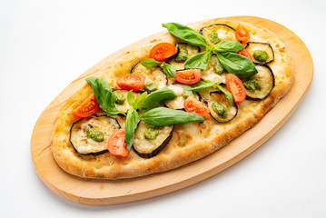 vegan pizza with roasted vegetables