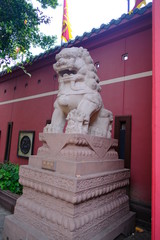 Obraz premium Traditional Chinese style stone lion sculpture for fortune