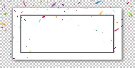 Colorful confetti, isolated on transparent background