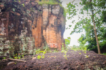 Prasat Ban Ben, the Khmer sanctuary is a religious site comprising of three brick prangs on separated laterite bases. Located at Thung Si Udom, Ubon Ratchathani, Thailand.
