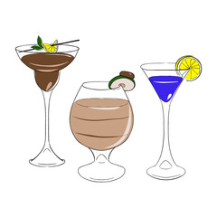 Set of cocktales. vector Isolated om white backgrond