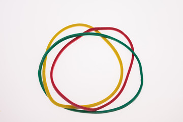 elastic colored on white background