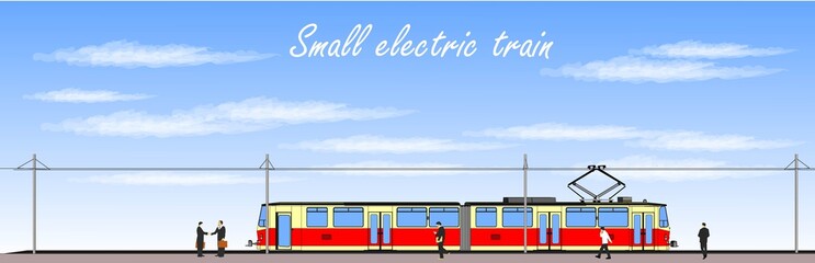 Small electric train vector