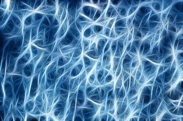 Abstract image of color fibers obtained from blue ice texture