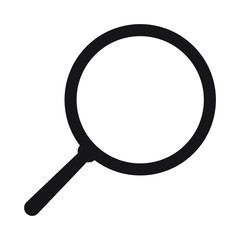 Search icon. Magnifying glass icon, vector magnifier or loupe sign.