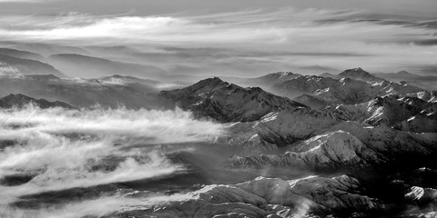 Zagros Gebirge monochrom Panorama