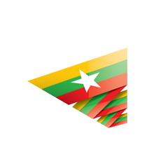 Myanmar flag, vector illustration on a white background