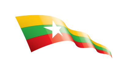 Myanmar flag, vector illustration on a white background