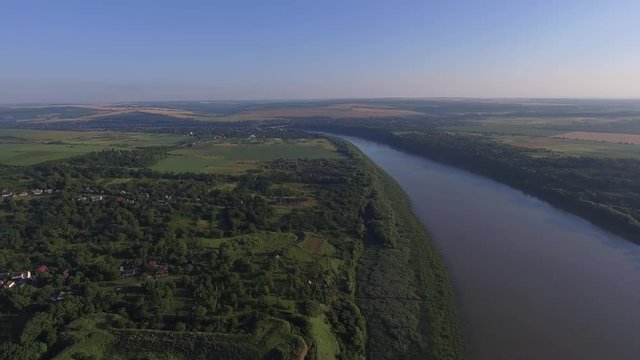 Hotin 2018 Ukraine. Aerial Khotyn fortress.