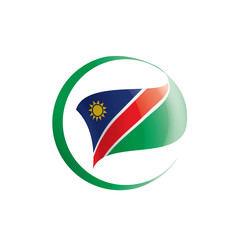 Obraz premium Namibia flag, vector illustration on a white background