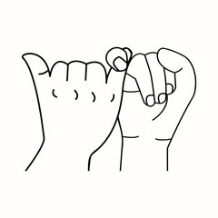 promise hands outline vector
