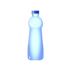 Plastic water bottle design with clipping path isolated on white background