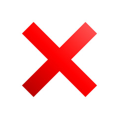 Fototapeta premium Check marks - red gradient cross icon - vector