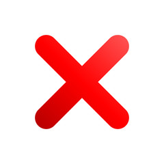 Check marks - red gradient cross icon - vector