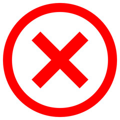 Check marks - red cross icon inside of circle - vector