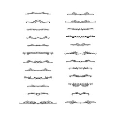 Set of decorative text dividers. hand drawn vector illustration on white background