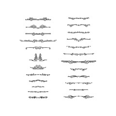 Set of decorative text dividers. hand drawn vector illustration on white background