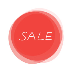 Ausverkauf handgeschrieben auf rotem Button