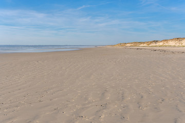 Fototapeta na wymiar French landscape - Bretagne. Beautiful sandy beach and view over the sea.