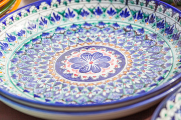 Oriental plate with ethnic ornament