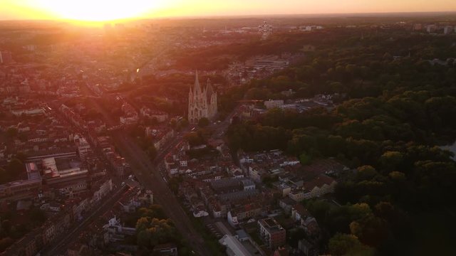 Aerial Belgium Brussels June 2018 Sunset 30mm 4K Inspire 2 Prores  Aerial video of Brussels Belgium downtown at sunset