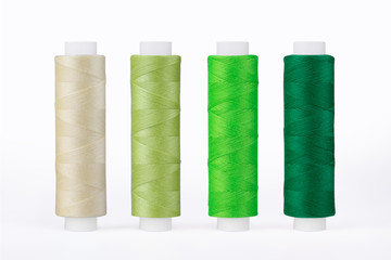 Set of sewing thread coils, miscellaneous colours, isolated on white