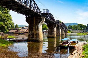 Bridge on the river Kwai, Kanchanaburi province,Thailand.