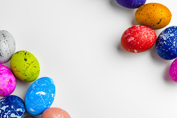 handmade easter eggs isolated on a white