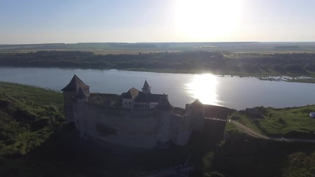 Hotin 2018 Ukraine. Aerial Khotyn fortress.