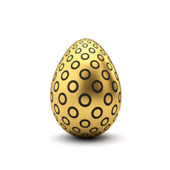 Gold and black pattern luxury easter egg. 3D Rendering
