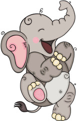Happy baby elephant