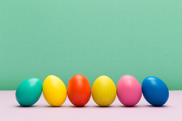 easter eggs on colour background - Image