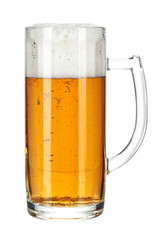 Glass of beer isolated on a white background