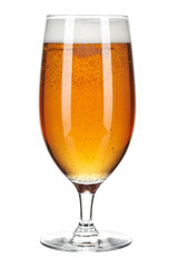 Glass of beer isolated on a white background