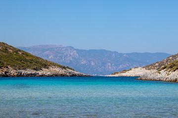 turquoise water in Livadaki bay