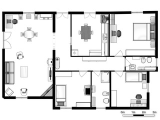 Set of floor plan blueprints
