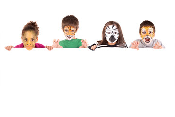 Kids with animal face-paint