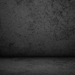 Dark room wall background.black wall and floor interior background.