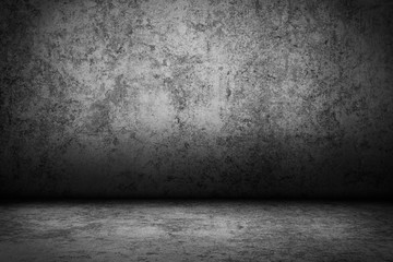 Dark room wall background.black wall and floor interior background.
