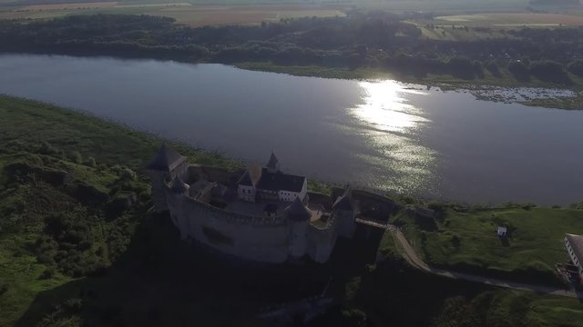 Hotin 2018 Ukraine. Aerial Khotyn fortress.