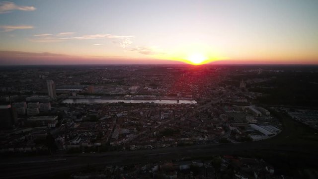 Aerial Belgium Brussels June 2018 Sunset 15mm Wide Angle 4K Inspire 2 Prores  Aerial video of Brussels Belgium downtown at sunset