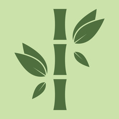 Fototapeta na wymiar Bamboo. Green tree symbol design. Bamboo icon in flat style. Vector illustration. - Vector