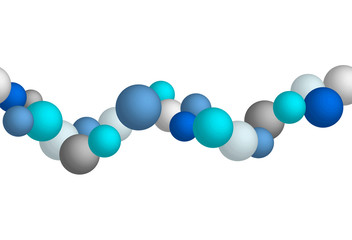 Vector Seamless Molecules Line, Gray and Blue Color, Design Element Isolated.