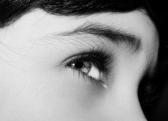 A beautiful insightful look boy's eye. Close up shot.