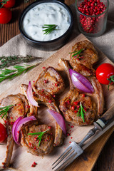 Tasty Lamb chops with mint and rosemary