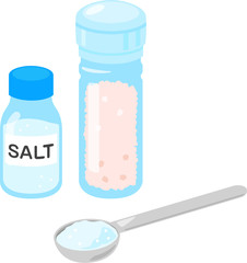 塩、岩塩のイラストセット