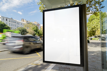 Outdoor bus stop advertisement mockup